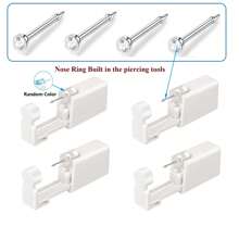 4 Packs Nose Piercing Kit With Built-In Nose Studs,Disposable Self Nose Piercing Gun,Simple And Convenient Operation, Ideal For Family Use - White - View 25