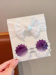 2 pièces/set Nouveaux serre-tête mignon à nœud papillon de couleurs unies pour filles. Accessoires de cheveux enfants cadre fleur lunettes de mode. Seule la carte est montrée, pas d'expédition
