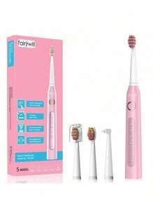 Fairywill Electric Toothbrushes For Adults USB Rechargeble Toothbrush Waterproof Toothbrush With 5 Modes Pink - Pink - View 1
