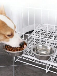 Hanging Water Bowl For Dog Cage Stainless Steel Dog Bowl Dog Food Bowl Dog Crate Bowl With Hook Cat Water Bowl Hanging Pet Bowl For Dogs Cats Hanging Pet Bowls For Food And Water - Silver - View 1