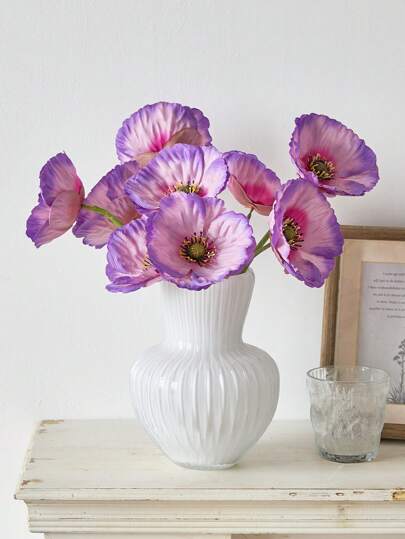 6/12 件人造花，带免费花茎，DIY 假花，用于家庭婚礼派对装饰，餐桌中心装饰，丝绸花，用于头饰和拖鞋