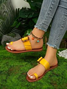 Women's Retro Leopard Print Flat Slippers - Yellow - View 6