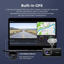 AZDOME M560 3 Channel 4K Dash Cam, 4" IPS Touchscreen Built-In EMMC 128GB Front And Rear Inside, With WiFi GPS 24H Parking Mode IR Night Vision G-Sensor - 黑色 - 查看 5