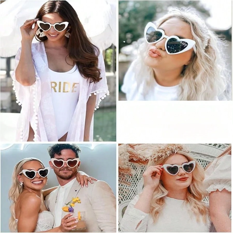 10 chiếc ly trang trí hình trái tim dễ thương và thú vị dành cho cả nam và nữ, thích hợp cho tiệc cưới, tiệc khiêu vũ, v.v., màu trắng, Giáng sinh