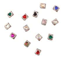 1pc Italy Style Stainless Steel Diamond Edged Multicolored Heart Charm Bracelet Component Cute And Detachable Suitable For DIY Making - Diamond Edge Heart Pendant Module - View 5