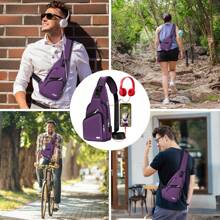 Bolsos bandolera para hombre - Morado - Ver 3
