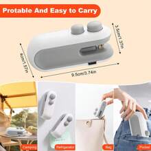 1pc USB Rechargeable Mini Heat Sealer, Handheld Food Bag Sealing Machine - Multicolor - View 2