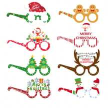 8pcsMerry Christmas Paper Glasses Party For Santa Claus  Decorative Items - Christmas Glasses - View 8