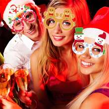 8pcsMerry Christmas Paper Glasses Party For Santa Claus  Decorative Items - Christmas Glasses - View 5