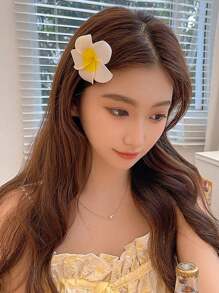 4 piezas de pinzas de plástico con diseño floral para mujer, accesorios de cabello elegantes y de estilo para uso diario, de fiesta y casual, pinzas de cabello, pasadores de cabello