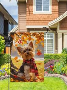 1 Máy Tính York Terrier Vườn Cờ, Chó Sục Yorkshire Dễ Thương, Bí Ngô & Lá Mùa Thu, 2 Mặt, Sân Cờ, Ngoài Trời & Trang Trí Sân Trong, Cờ Chỉ - Rỉ Nâu - Xem 10