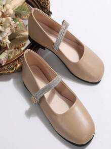 Zapatos planos de tipo Mary Jane plateados para mujer, nuevos llegados de verano 2024 mocasines con tachuelas de cristal