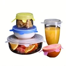 6pcs Silicone Elastic Cover, Reusable Food Storage Bowl Cover, Silicone Cover Cover, Dishwasher And Refrigerator Safe Storage, Kitchen Supplies/6pcs Silicone Stretch Lids, Reusable Food Storage Lids For Bowls, 6 Different Sizes To Fit Most Containers, Dishwasher And Refrigerator Safe Storage, Kitchen Supplies Seafood Boil - Multicolor - View 4