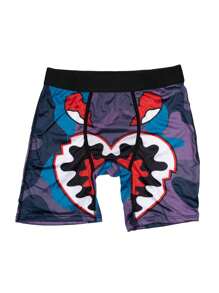 4 条装男士印花长款平角内裤 - 彩色 - 查看 4