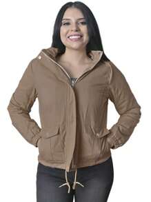 Women's Seasonal Lightweight Thermal Short Jacket Jacket - C,沙子 - 查看 5