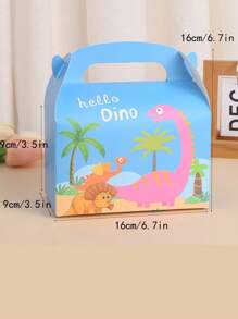 12pcs/Set 16*9*9CM Printed Mini Dinosaur Pattern Gift Boxes, Party Favor Boxes For Birthday, Holiday Celebration, Gift Packaging,Christmas Valentine Day - Multicolor - View 6