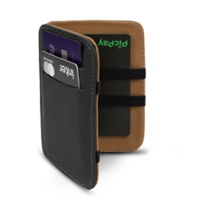 Magic Wallet Leather Slim Elastic RG Card Document - màu đen - Xem 7