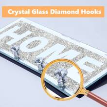 Crystal Clear Hooks Key Holder Key Hanger, Sparkly Mirrored Home Letters Plaque Sign For Wall Decor, Silver Mirror Decoration Wall Art, Wall Mounted Home Decor - Bạc - Xem 4