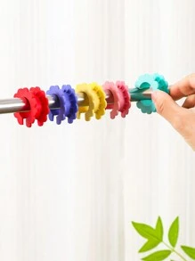 1/5pcs/Pack Silicone Colored Clothesline Clips With Ties, Windproof Hanger Clamps For Drying Rack, Clothes Drying Prevent Wind Blown Off Non-Slip Fixing Clips (Random Color) - 5pcs/pack - View 10