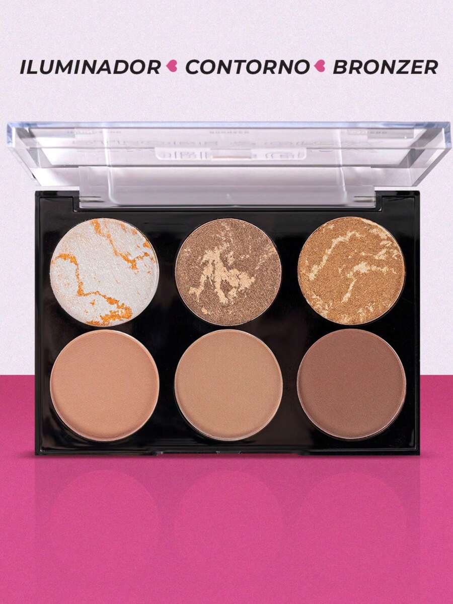 Strobe & Glow Facial Palette With Bronzer And Contour Illuminator 12.5g - SP Colors - 頻閃和發光 - 查看 1