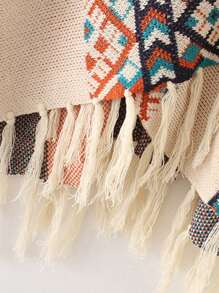 1 件佩斯利图案复古波西米亚雪纺围巾，百搭 4 季斗篷 - 彩色 - 查看 8