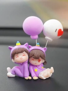 2pcs Creative Car Interior Decoration Ornaments Cute Couple Center Console Display Screen Rearview Mirror Car Decoration Ornaments - one-size - View 7