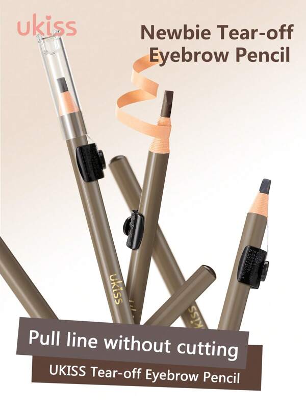 ukiss Tear-Off EyeBrow Pencil,  With Pencil Sharpener Hidden In The Cap, Shapes, Defines, Fills Brow Makeup, Long-Lasting, Waterproof And Sweatproof