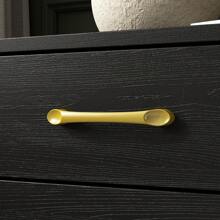 Mesa de noche contemporánea con 2 cajones y patas de metal - Diseño elegante, construcción resistente, cajones de deslizamiento suave