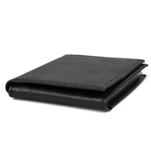 Carteira Masculino Porta Cartão Cnh Documento RG Em L Couro Espaçosa Estilo - Preto - Visão 5