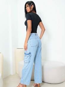 Women's Baby Tee - Slim Fit Short Sleeve Blouse - 黑色 - 查看 4