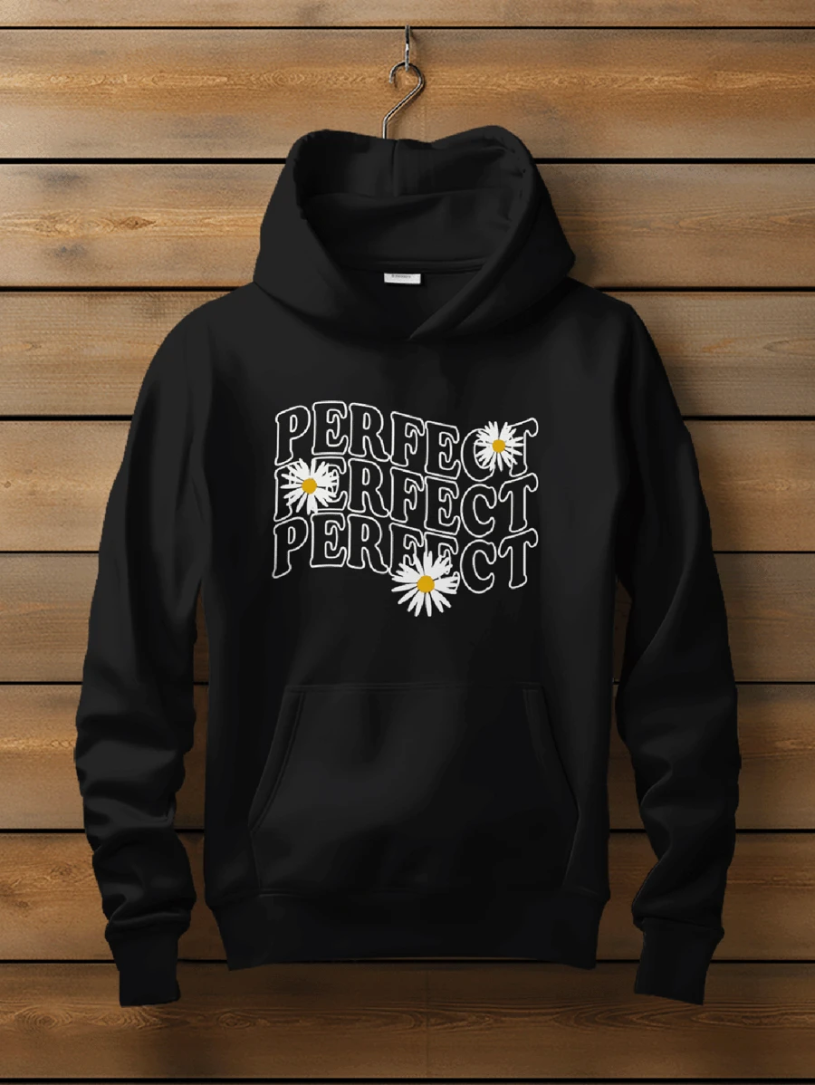 Perfect Daisies Flower CANGURU Sweatshirt 2379 FLUXOGEEK - màu đen - Xem 1