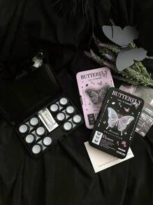 eyekan 六格套装：Y2K风格可爱酷炫蝴蝶印花隐形眼镜收纳盒 - 護理盒套裝 - 查看 5