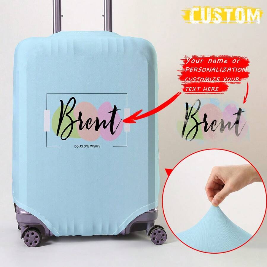 Custom Suitcase Cover 18-32 Inch Flexible Suitcase Cover For 18- To 32-Inch Suitcases Personal Custom Suitcase Cover Custom Name Pattern Scratch-Proof Protector Suitcase Protector Suitcase Cover Protective Cover Dustproof Cover Trolley Suitcase Dustproof Cover Travel Accessories Shop Back To School - Multicolor - View 1