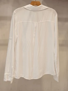 WOMEN'S SHIRT Viscolinho Fabric With Long Sleeve Button - trắng - Xem 7