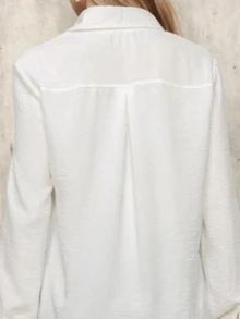 WOMEN'S SHIRT Viscolinho Fabric With Long Sleeve Button - trắng - Xem 5
