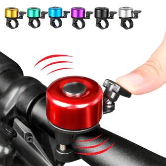 1 件迷你自行车铃铛，声音清晰响亮，弹簧铃声，山地自行车铃铛喇叭，骑行配件，彩色铃铛