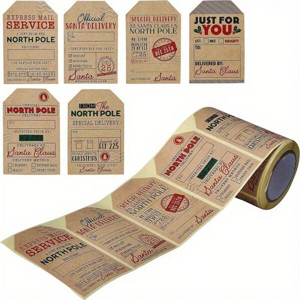 200pcs/Rolls Stickers Christmas Decoration Gift Series Stickers And Labels Christmas Christmas Decor Christmas Decorations Christmas Stickers Christmas Gifts