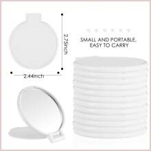 5 piezas Espejo plegable mini redondo, espejo compacto portátil, espejo de bolsillo, espejo de maquillaje pequeño, espejo de viaje portátil vintage para mujeres y niñas, económico, relleno de calcetines, maquillaje, herramientas de maquillaje, cosas baratas, regalos, regalos para mujeres, regalos de Navidad - Blanco - Ver 6