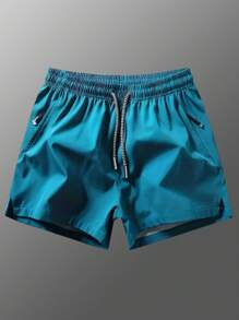 Nuevo conjunto de 5 piezas de pantalones cortos de seda de hielo con secado rápido y estilo deportivo informal - Gris Claro - Ver 7