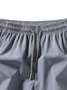 Nuevo conjunto de 5 piezas de pantalones cortos de seda de hielo con secado rápido y estilo deportivo informal - Gris Claro - Ver 9
