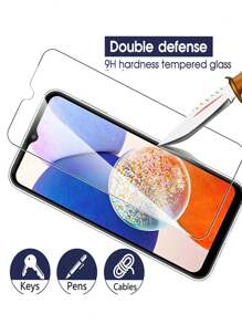 4-In-1 Combo: 2pcs Front Transparent Tempered Glass Screen Protectors + 2pcs Camera Lens Protectors, Easy To Apply, Durable/Glass Film Set Gift, Compatible With 17/ Galaxy/ 15c/POCO/ Screen Protector Combo Pack - 4in1 - View 9