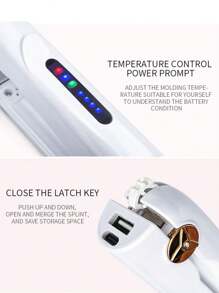 Bezprzewodowa mini prostownica do włosów USB, przenośna, płaska ceramiczna Lron z wyświetlaczem LED, płytka PTC, do użytku domowego, samochodowego na zewnątrz