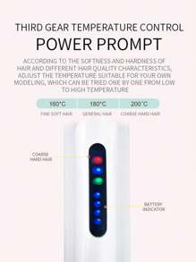 Bezprzewodowa mini prostownica do włosów USB, przenośna, płaska ceramiczna Lron z wyświetlaczem LED, płytka PTC, do użytku domowego, samochodowego na zewnątrz