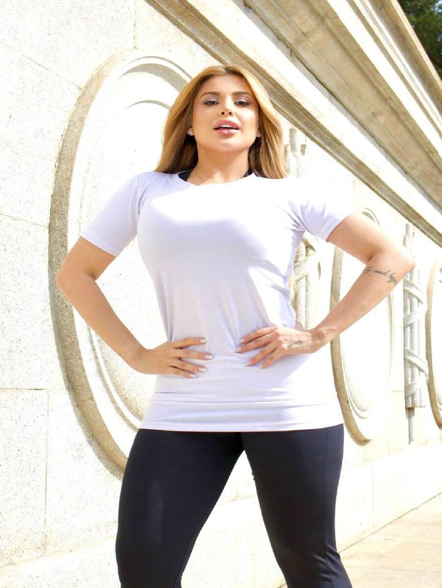 Women's Sports Shirt UV Fabric + Gift - trắng - Xem 1