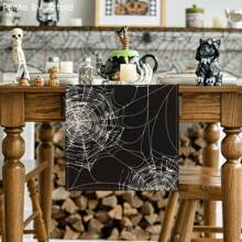 Árvore fantasma preta e branca, teia de aranha, caminho de mesa de Halloween de corvo, decoração de mesa de cozinha de outono, adequada para casa de fazenda, casa, feriado, festa, aniversário, casamento e jantar, decoração de Halloween, decoração de casa, festa de Halloween - Multicolorido - Ver 6