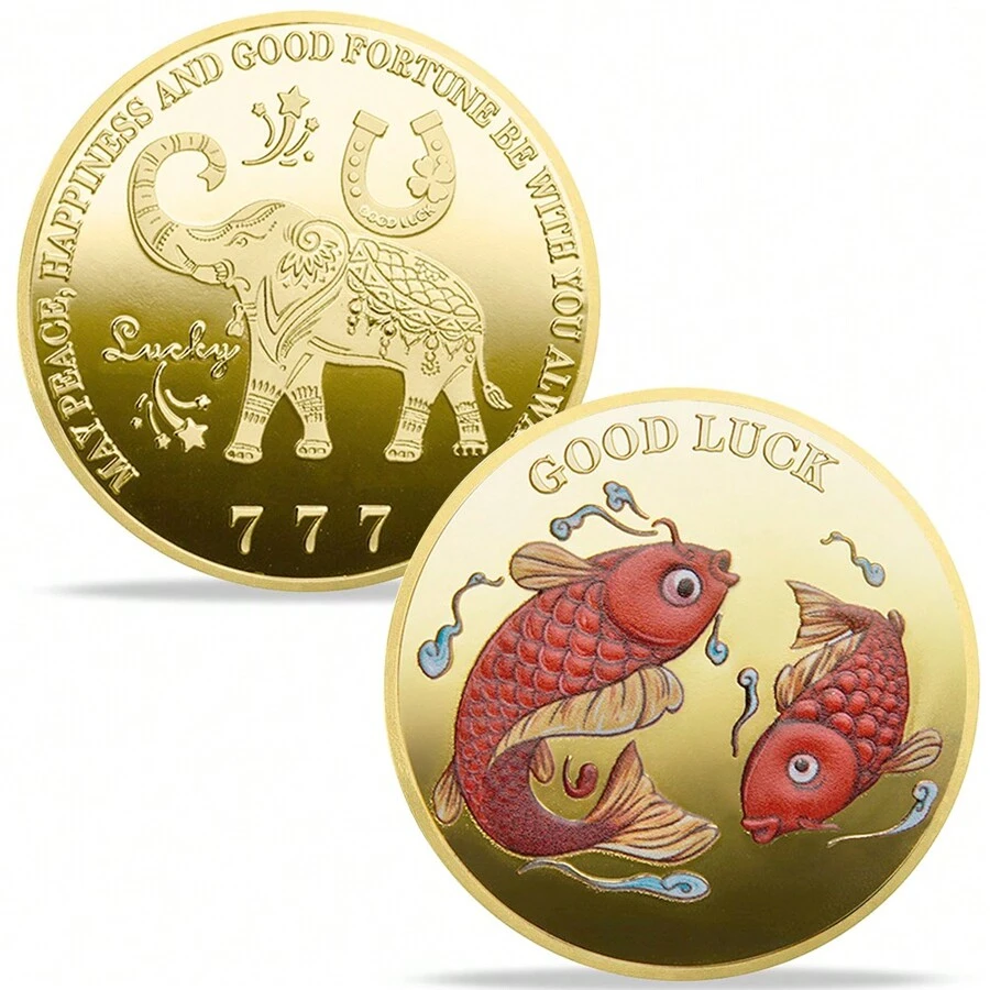 1/2/3pcs Silver-Color Koi Fish Pisces Prosperity Lucky Challenge Coins - Silver - View 1