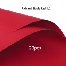 20pcs/Pack Waterproof Solid Color Bouquet Wrapping Paper, Florist Supplies, - Rich Red - View 3