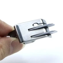 3pcs/1pc Industrial Sewing Machine Double Line Hemmer Foot, SP-18 Right Double Edging Presser Foot For Stitching Denim Pocket, Full Steel Double Edge Presser Foot, 0.3/0.5/0.6-Width Double Line Hemmer Foot, Industrial Sewing Machine Accessories
