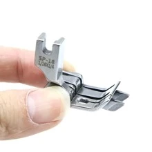 3pcs/1pc Industrial Sewing Machine Double Line Hemmer Foot, SP-18 Right Double Edging Presser Foot For Stitching Denim Pocket, Full Steel Double Edge Presser Foot, 0.3/0.5/0.6-Width Double Line Hemmer Foot, Industrial Sewing Machine Accessories