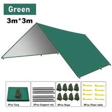 Lona impermeable duradera para camping - impermeable, ligera y versátil, resistente a los rayos UV y con resistencia al agua de 3000 mm para refugio a prueba de lluvia - Multicolor - Ver 14